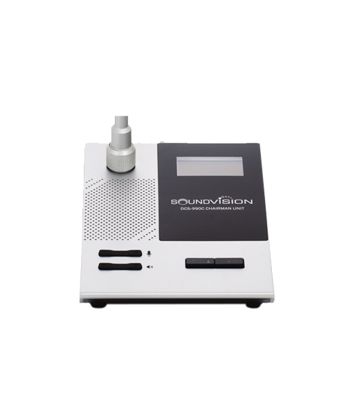 SOUNDVISION DCS-990C ชุดไมค์ประชุมสำหรับประธาน ดิจิตอล ก้านยาว 48 ซม. สามารถถอดเก็บได้ มีลำโพงในตัว และ จอแสดงผลการทำงานแบบ LCD DCS 990C ไมโครโฟนห้องประชุม