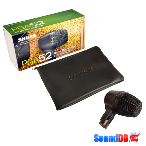 SHURE PGA52-LC Cardioid Dynamic Kick Drum Microphone SHURE PGA52-LC ไมค์จ่อเครื่องดนตรี SHURE PGA52 ไมโครโฟน กลอง ไมค์สำหรับจ่อเครื่องดนตรี ไมค์สำหรับกลอง