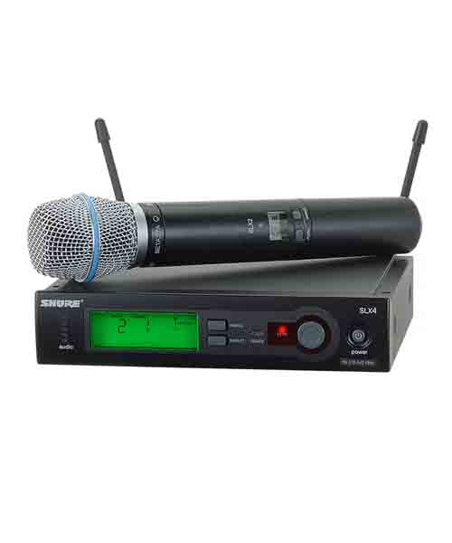 SHURE SLX24/BETA87A Handheld Wireless System SHURE SLX24/BETA87A ชุดไมค์ลอยมือถือเดี่ยว SHURE SLX24/BETA87A ไมโครโฟนไร้สาย พร้อมเครื่องรับสัญญาณ