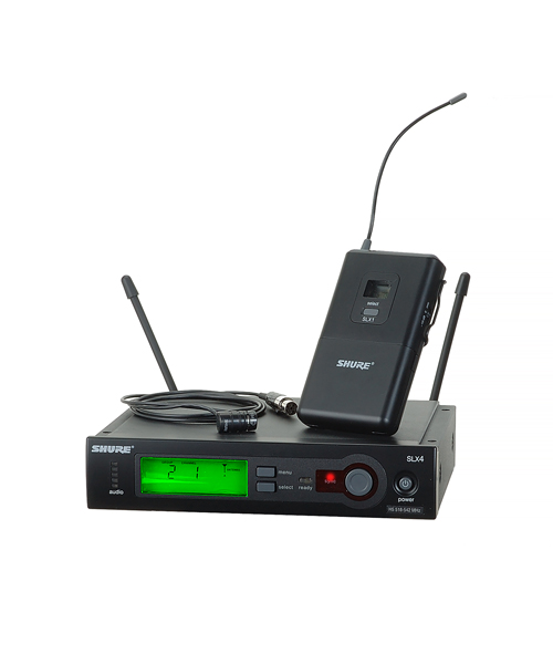 Lavalier Wireless System SHURE SLX14/WL184-TQG ชุดไมค์ลอยหนีบปกเสื้อ SHURE SLX14/WL184 ไมค์ลอยหนีบปกเสื้อ แบบคอนเดนเซอร์ หัวเชื่อมต่อแบบ TQG