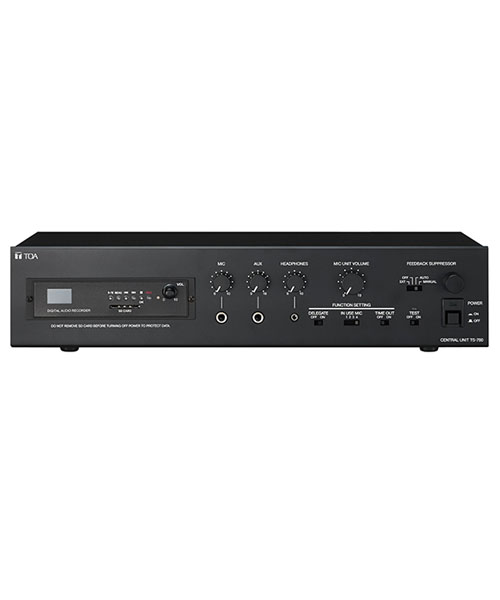 TOA TS-780 เครื่องควบคุม และจ่ายไฟ ชุดไมค์ประชุม มีระบบบันทึกเสียง มีระบบป้องกันเสียงหวีดหอน สำหรับชุดประชุมอนาล๊อก TS-781 / TS-782 TOA TS-780 Central Unit
