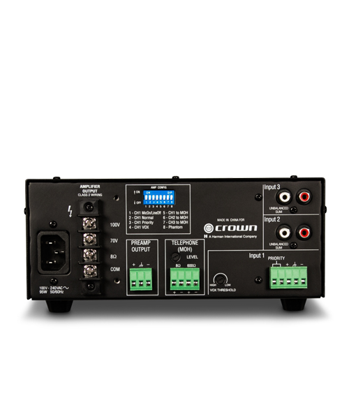CROWN 135MA มิกเซอร์แอมป์ แบบ 70V/100V 35 วัตต์ 3 input - Image 3