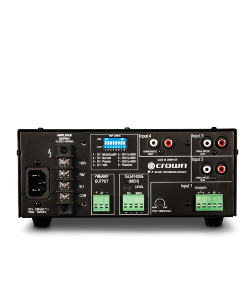 CROWN 160MA มิกเซอร์แอมป์ แบบ 70V/100V 60 วัตต์ 4 input - Image 3