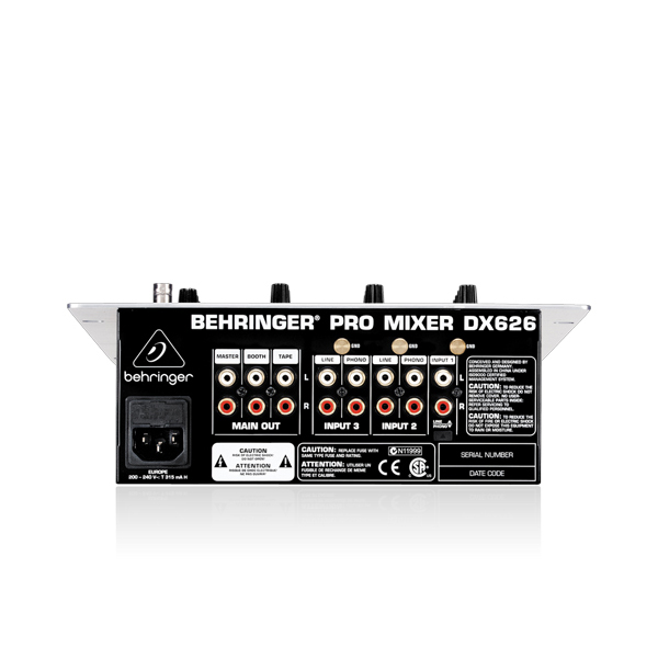 BEHRINGER DX-626 เครื่องผสมสัญญาณเสียงสำหรับดีเจ 3 ชาแนล - Image 3
