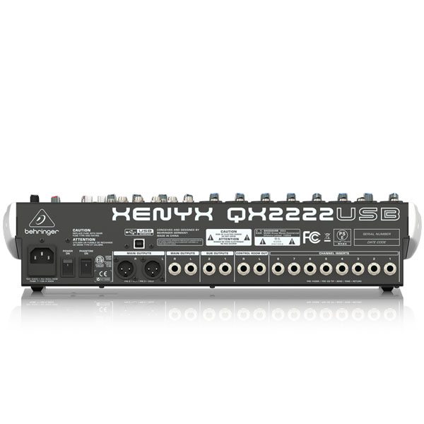 BEHRINGER XENYX QX2222USB Premium 22-Input 2/2-Bus Mixer BEHRINGER XENYX QX2222USB เครื่องผสมสัญญาณเสียง อนาล็อก BEHRINGER XENYX QX2222USB มิกเซอร์อนาล็อก