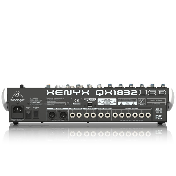 BEHRINGER XENYX QX1832USB Premium 18-Input 3/2-Bus Mixer BEHRINGER XENYX QX1832USB เครื่องผสมสัญญาณเสียง อนาล็อก BEHRINGER XENYX QX1832USB มิกเซอร์อนาล็อก