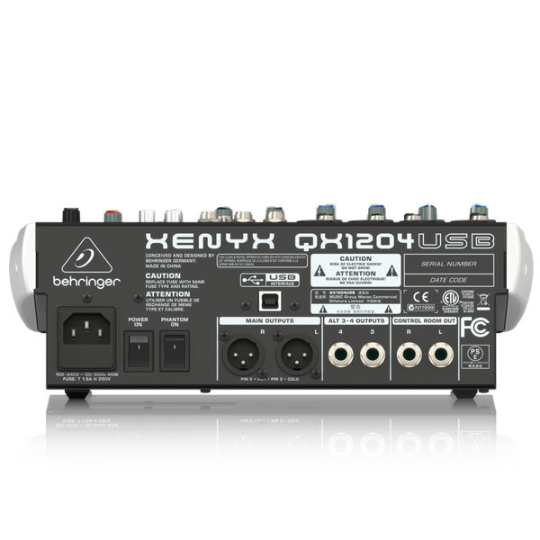 BEHRINGER XENYX QX1204USB เครื่องผสมสัญญาณเสียง BEHRINGER XENYX QX1204USB มิกเซอร์อนาล็อก Premium 12-Input 2/2-Bus Mixer ของแท้