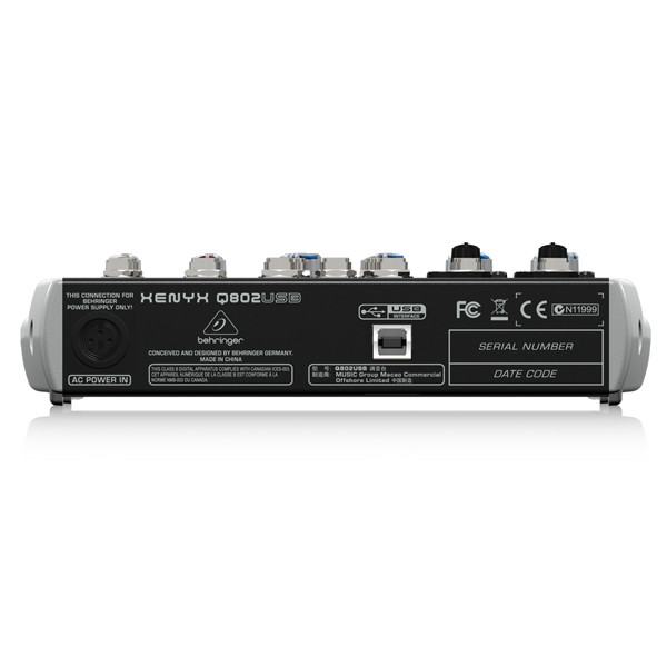 BEHRINGER XENYX Q802USB Premium 8-Input 2-Bus Mixer BEHRINGER XENYX Q802USB เครื่องผสมสัญญาณเสียงอนาล็อก BEHRINGER XENYX Q802USB มิกเซอร์อนาล็อก