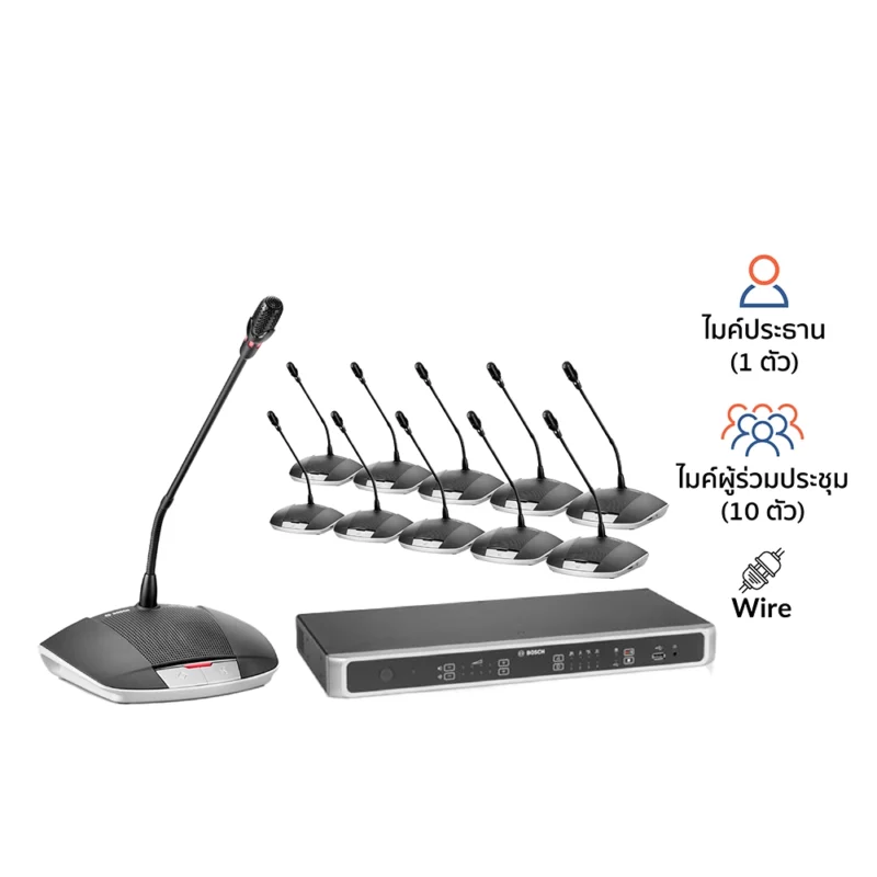 BOSCH CCS 1000D-PRO SET ชุดไมโครโฟนห้องประชุม ระบบดิจิตอล สำหรับผู้เข้าร่วมประชุม รวม 11 ท่าน BOSCH CCS 1000D PRO ไมค์ประชุม