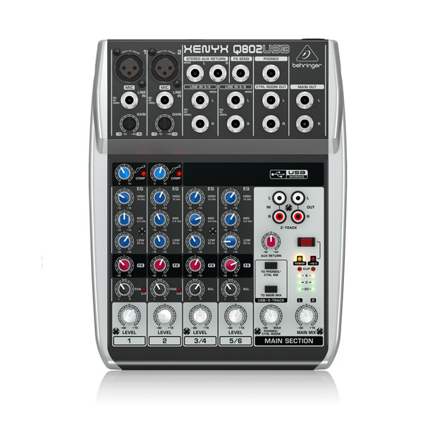 BEHRINGER XENYX Q802USB Premium 8-Input 2-Bus Mixer BEHRINGER XENYX Q802USB เครื่องผสมสัญญาณเสียงอนาล็อก BEHRINGER XENYX Q802USB มิกเซอร์อนาล็อก