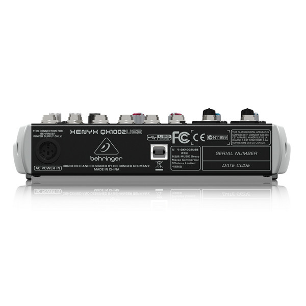 Premium 10-Input 2-Bus Mixer BEHRINGER XENYX QX1002USB เครื่องผสมสัญญาณเสียงอนาล็อก Premium 10-Input 2-Bus BEHRINGER XENYX QX1002USB มิกเซอร์ อนาล็อก