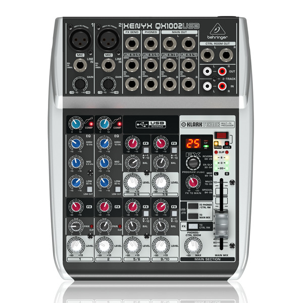 Premium 10-Input 2-Bus Mixer BEHRINGER XENYX QX1002USB เครื่องผสมสัญญาณเสียงอนาล็อก Premium 10-Input 2-Bus BEHRINGER XENYX QX1002USB มิกเซอร์ อนาล็อก