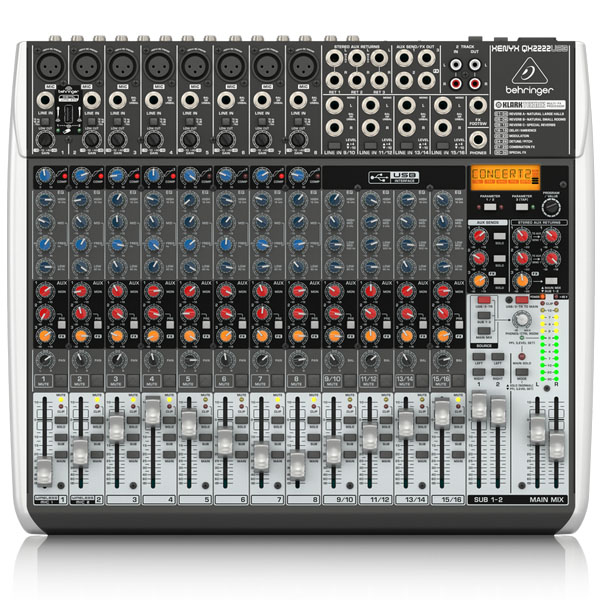 BEHRINGER XENYX QX2222USB Premium 22-Input 2/2-Bus Mixer BEHRINGER XENYX QX2222USB เครื่องผสมสัญญาณเสียง อนาล็อก BEHRINGER XENYX QX2222USB มิกเซอร์อนาล็อก