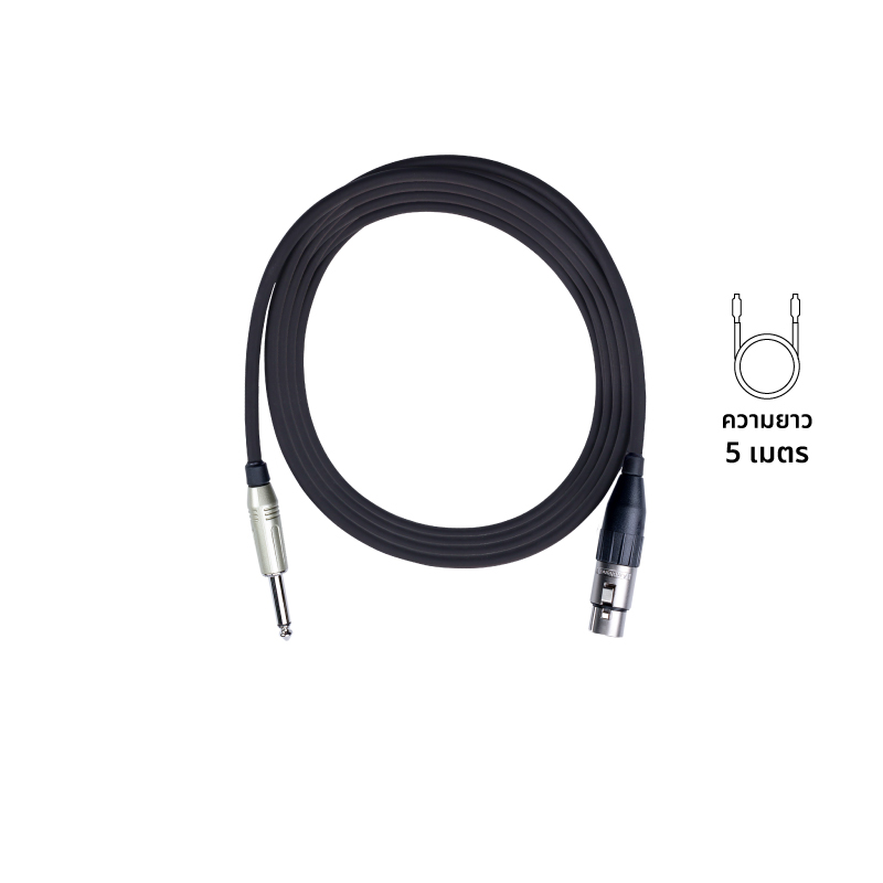 AMPHENOL CA01-33-C-005 สาย XLR(Female) to Phone TS 6.3 mm. สายไมโครโฟน ความยาว 5 เมตร