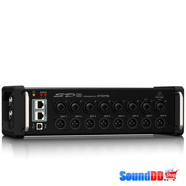 BEHRINGER SD8 I/O Stage Box with 8 Remote-Controllable MIDAS Preamps, 8 Outputs, AES50 Networking and ULTRANET Personal Monitoring Hub BEHRINGER SD8 I/O Stage Box ดิจิตอล สเตจบ๊อกซ์