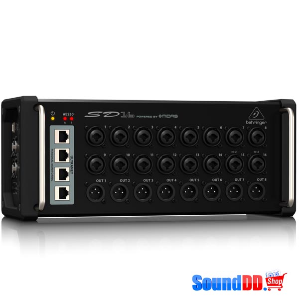 BEHRINGER SD16 I/O Stage Box with 16 Remote-Controllable MIDAS Preamps, 8 Outputs, AES50 Networking and ULTRANET Personal Monitoring Hub BEHRINGER SD16 I/O Stage Box ดิจิตอล สเตจบ๊อกซ์