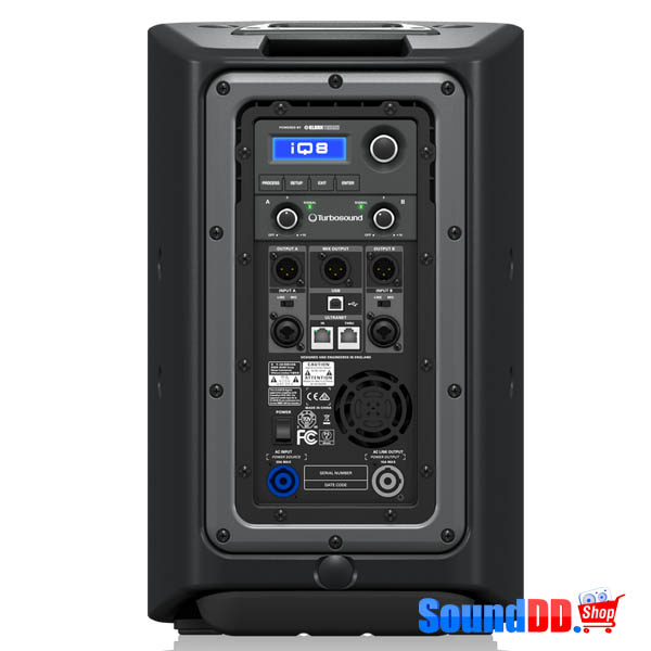 TURBOSOUND iQ8 2500 Watt 2 Way 8" Powered Loudspeaker with KLARK TEKNIK DSP Technology, Speaker Modelling and ULTRANET Networking TURBOSOUND iQ8 ตู้ลำโพงมีแอมป์ขยายในตัว ขนาด 8 นิ้ว 2500 วัตต์ ตอบสนองความถี่ 60 Hz – 18 kHz ±3 dB และ 55 Hz – 20 kHz -10 dB TURBOSOUND iQ-8 ลำโพง 8 นิ้ว