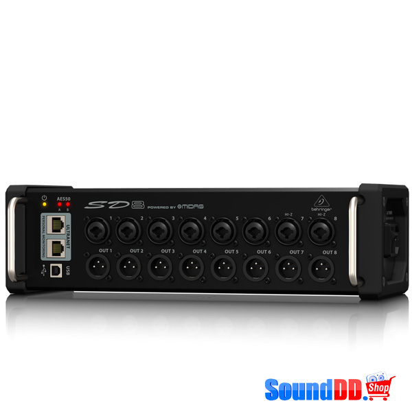 BEHRINGER SD8 I/O Stage Box with 8 Remote-Controllable MIDAS Preamps, 8 Outputs, AES50 Networking and ULTRANET Personal Monitoring Hub BEHRINGER SD8 I/O Stage Box ดิจิตอล สเตจบ๊อกซ์