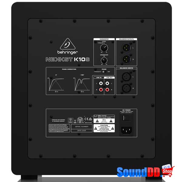 BEHRINGER K10S Audiophile 10" Studio Subwoofer with High Excursion Woofer BEHRINGER K10S ตู้ลำโพงซับวูฟเฟอร์ มอนิเตอร์สตูดิโอ มีแอมป์ในตัว ขนาด 10 นิ้ว คลาส D 300 วัตต์ BEHRINGER K10S ลำโพงมอนิเตอร์ BEHRINGER K10S ลำโพงสตูดิโอ BEHRINGER NEKKST K10S ตู้ลำโพง