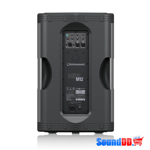 TURBOSOUND M12 ตู้ลำโพง 12 นิ้ว 2 ทาง 1,100 วัตต์ มีแอมป์ในตัว คลาส D ตอบสนองความถี่ 50 Hz–18 kHz ±3 dB และ 45 Hz–20 kHz -10 dB ลำโพง 12 นิ้ว
