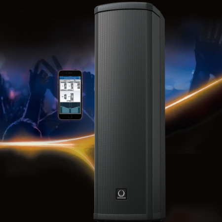TURBOSOUND iP300 ตู้ลำโพงคอลัมน์ 2×6.5 นิ้ว 2 ทาง 600 วัตต์ มีแอมป์ในตัว มีบลูทูธในตัว สามารถควบคุมการทำงานโดย iPhone/iPad ได้