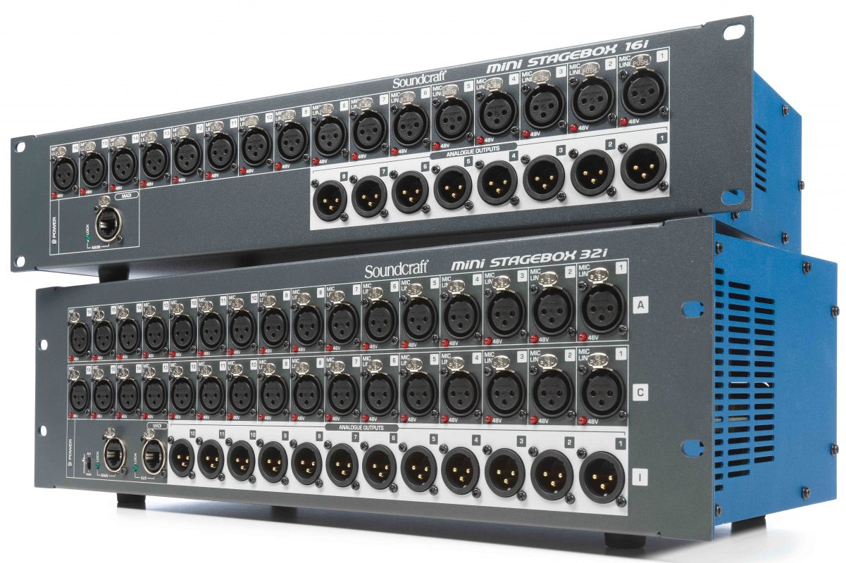 SOUNDCRAFT Mini Stagebox 16i ดิจิตอล สเตจบ๊อกซ์ 16 mic preamps, 8 analog outs Compact Digital Stageboxes with Remote Controlled I/O