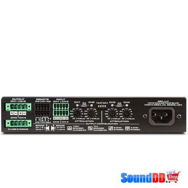 QSC SPA4-100 EnergyStar Power Amplifier QSC SPA2-100 เครื่องขยายเสียง 4 ชาเเนล คลาส D 100 วัตต์ ที่ 8 โอมห์ QSC SPA4-100 เพาเวอร์แอมป์ ขยายเสียง