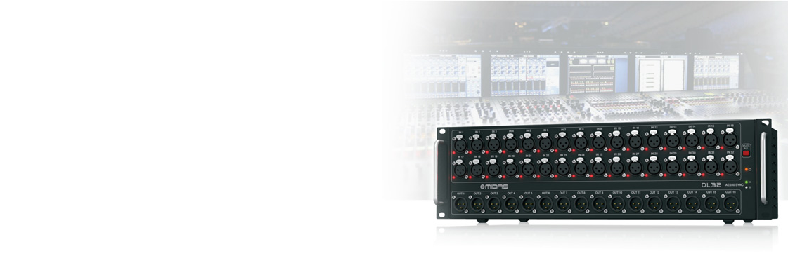 MIDAS DL32 ดิจิตอล สเตจบ๊อกซ์ MIDAS DL32 I/O Interfaces 32 Input, 16 Output Stage Box with 32 MIDAS Microphone Preamplifiers, ULTRANET and ADAT Interfaces