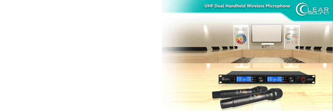 CLEARSOUND CS-520 ชุดไมค์ลอยมือถือคู่ ย่าน UHF CLEARSOUND CS 520 Dual Handheld Wireless Microphone เช็คราคาไมโครโฟน โปรโมชั่น ราคาพิเศษ ซาวด์ดีดี ช้อป