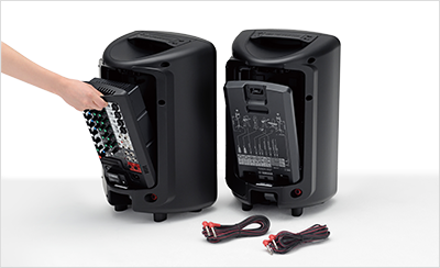YAMAHA STAGEPAS 400BT Portable PA System เครื่องเสียงเคลื่อนที่ คลาส D 400 วัตต์ เพาเวอร์มิกเซอร์ 8 ชาแนล พร้อมไมค์ไดนามิกคู่ ขาตั้งลำโพง 2 ต้น และกระเป๋า