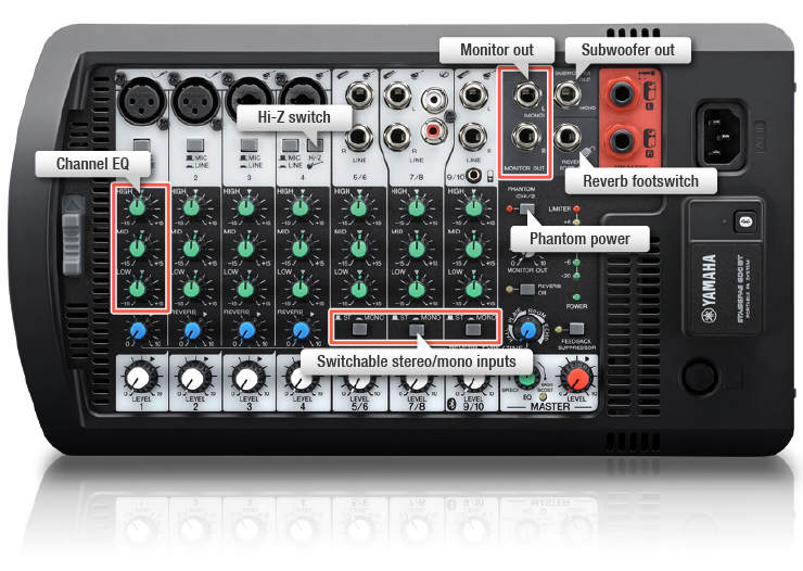 YAMAHA STAGEPAS 400BT Portable PA System เครื่องเสียงเคลื่อนที่ คลาส D 400 วัตต์ เพาเวอร์มิกเซอร์ 8 ชาแนล พร้อมไมค์ไดนามิกคู่ ขาตั้งลำโพง 2 ต้น และกระเป๋า