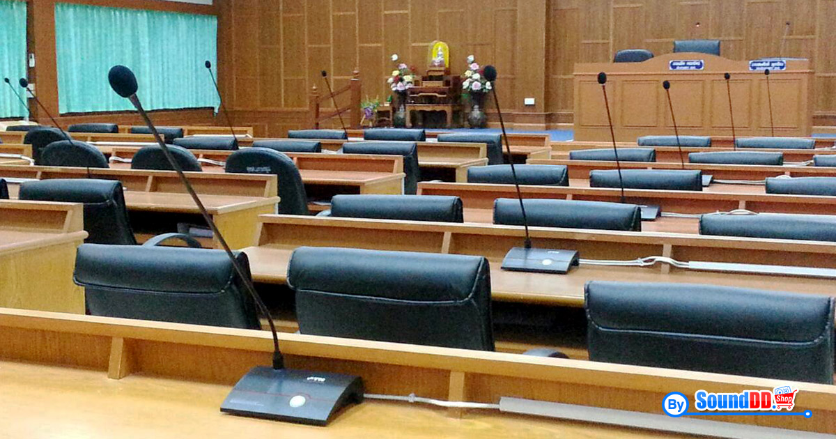 ผลงานการติดตั้ง ระบบเสียงห้องประชุม องค์การบริหารส่วนตำบลเกาะขนุน รับบริการออกแบบ และติดตั้ง ระบบเสียง และระบบภาพ ไมโครโฟนห้องประชุม Live sound เวทีการแสดง