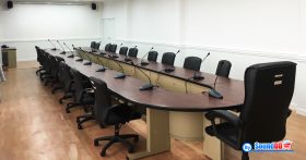 ผลงานการติดตั้ง ระบบเสียงห้องประชุม สำนักงานสวัสดิการทหาร รับบริการออกแบบ และติดตั้ง ระบบเสียง และระบบภาพ เช่น ไมโครโฟนห้องประชุม ระบบ Live sound