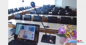 ผลงานการติดตั้ง ระบบเสียงห้องประชุม องค์การบริหารส่วนตำบลในคลองบางปลากด รับบริการออกแบบ และติดตั้ง ระบบเสียง และระบบภาพ ไมโครโฟนห้องประชุม ระบบ Live sound