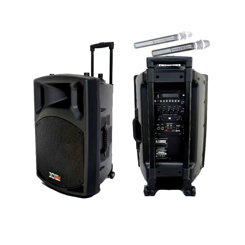 XXL SL-15V ชุดเครื่องเสียงเคลื่อนที่ แบบลากจูง 15 นิ้ว 450 วัตต์ รองรับบลูทูธ พร้อมไมค์ลอย 2 ตัว