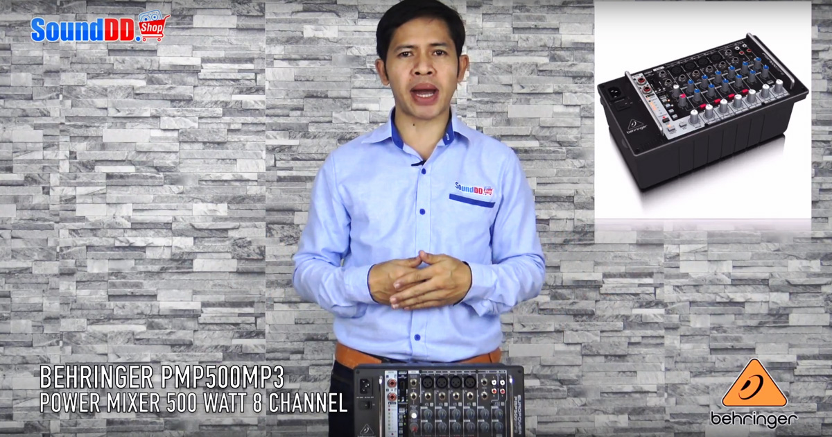 รีวิว BEHRINGER PMP500MP Ultra-Compact 500-Watt 8-Channel Powered Mixer with MP3 เครื่องผสมสัญญาณเสียง มีแอมป์ในตัว 8 ชาแนล 4 ไมค์ 500 วัตต์  Powered Mixer