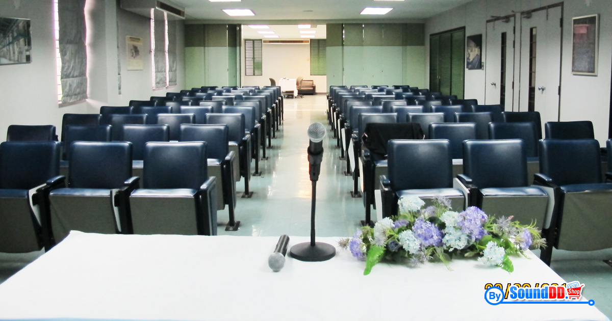 ผลงานการติดตั้ง ระบบเสียง ห้องประชุมสัมมนา บริษัท ไทยร่มเกล้า จำกัด รับบริการออกแบบ และติดตั้ง ระบบเสียง และระบบภาพ เช่น ระบบเสียงห้องประชุม