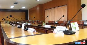 ผลงานการติดตั้ง ระบบเสียงห้องประชุม สหกรณ์ออมทรัพย์ครูระยอง จำกัด รับบริการออกแบบ และติดตั้ง ระบบเสียง และระบบภาพ เช่น ระบบเสียงห้องประชุม