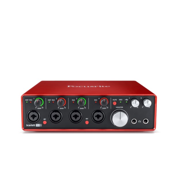 FOCUSRITE SCARLETT 18I8 (2ND GEN) เชื่อมต่อกับคอมพิวเตอร์เพื่อทำงานเกี่ยวกับเสียง FOCUSRITE SCARLETT 18I8 (2ND GEN) สัญญาณแบบอนาล็อก