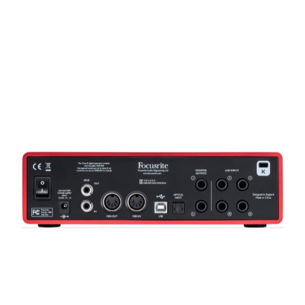 FOCUSRITE SCARLETT 18I8 (2ND GEN) เชื่อมต่อกับคอมพิวเตอร์เพื่อทำงานเกี่ยวกับเสียง FOCUSRITE SCARLETT 18I8 (2ND GEN) สัญญาณแบบอนาล็อก