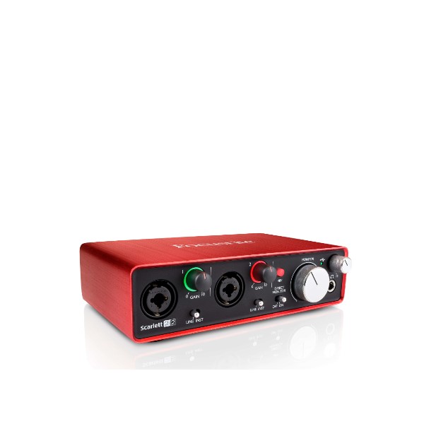 FOCUSRITE SCARLETT 2I2 (2ND GEN) เชื่อมต่อกับคอมพิวเตอร์เพื่อทำงานเกี่ยวกับเสียง FOCUSRITE SCARLETT 2I2 (2ND GEN) สัญญาณแบบอนาล็อก