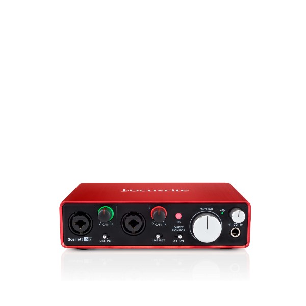 FOCUSRITE SCARLETT 2I2 (2ND GEN) เชื่อมต่อกับคอมพิวเตอร์เพื่อทำงานเกี่ยวกับเสียง FOCUSRITE SCARLETT 2I2 (2ND GEN) สัญญาณแบบอนาล็อก