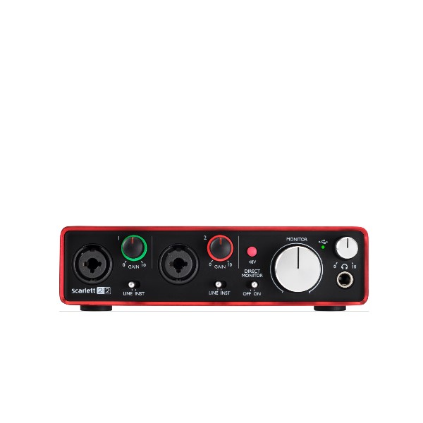 FOCUSRITE SCARLETT 2I2 (2ND GEN) เชื่อมต่อกับคอมพิวเตอร์เพื่อทำงานเกี่ยวกับเสียง FOCUSRITE SCARLETT 2I2 (2ND GEN) สัญญาณแบบอนาล็อก