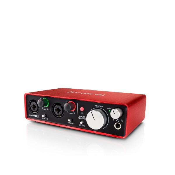FOCUSRITE SCARLETT 2I2 (2ND GEN) เชื่อมต่อกับคอมพิวเตอร์เพื่อทำงานเกี่ยวกับเสียง FOCUSRITE SCARLETT 2I2 (2ND GEN) สัญญาณแบบอนาล็อก