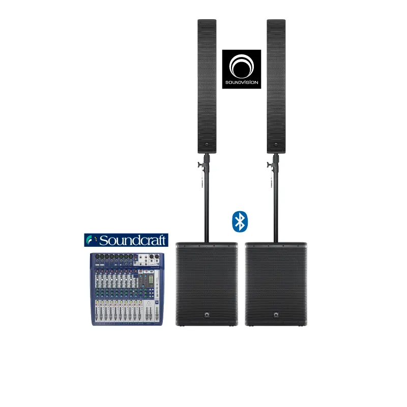 SOUNDVISION ACS-1500 x SIGNATURE 12 ชุดลำโพง Active Column พร้อมอนาล็อก มิกเซอร์ 12 ชาแนล