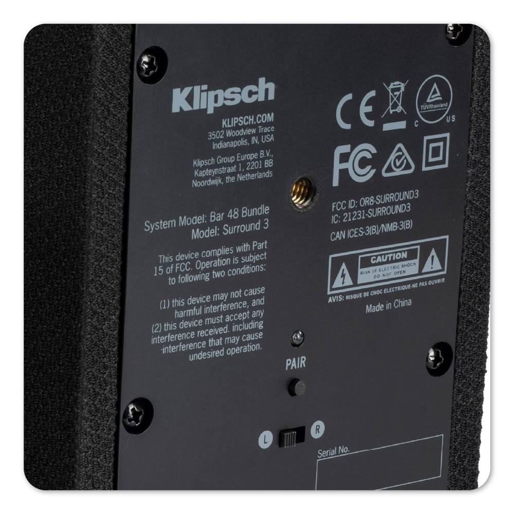 Klipsch SURROUND 3 SPEAKERS for Description_2