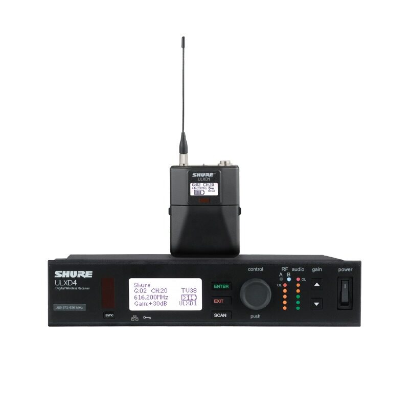 SHURE ULXD14E ชุดเครื่องรับ-ส่งไมค์ลอยดิจิตอล แบบ VHF และ UHF (ไม่มีไมโครโฟน)