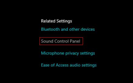 Sound Control Panel