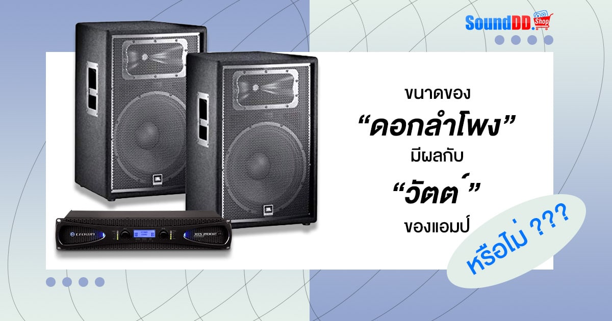 ขนาดดอกลำโพง และกำลังขับของแอมป์