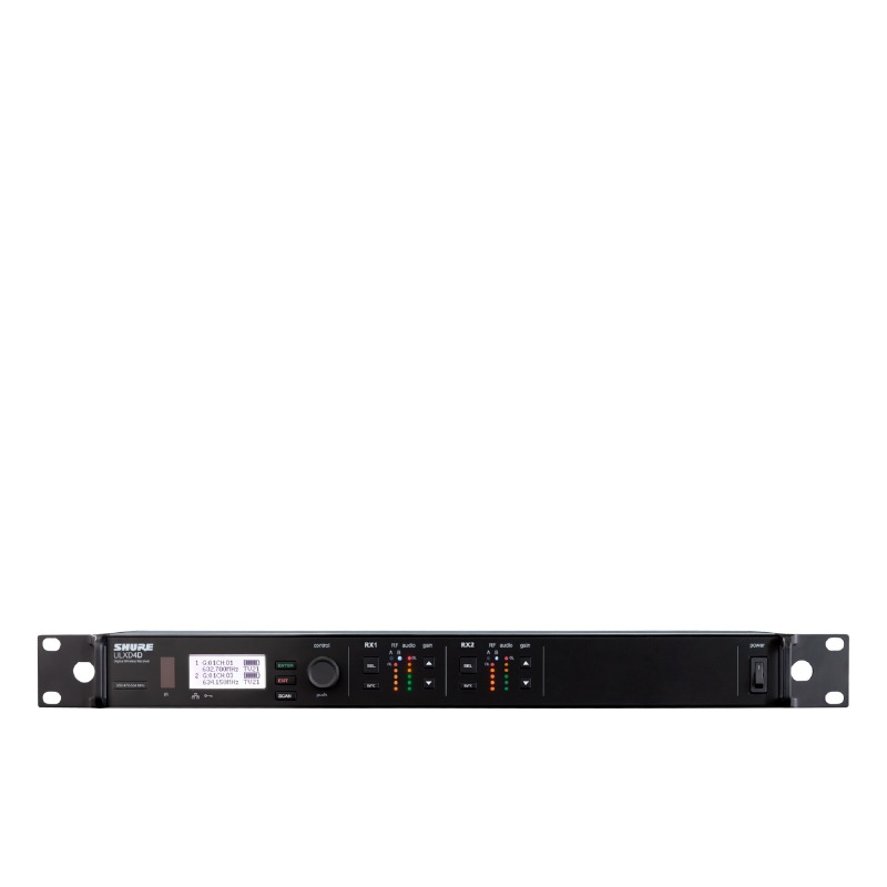 SHURE ULXD4D เครื่องรับสัญญาณไมค์ลอยดิจิตอล 2 ชาแนล แบบ VHF และ UHF (ไม่มีไมโครโฟน)